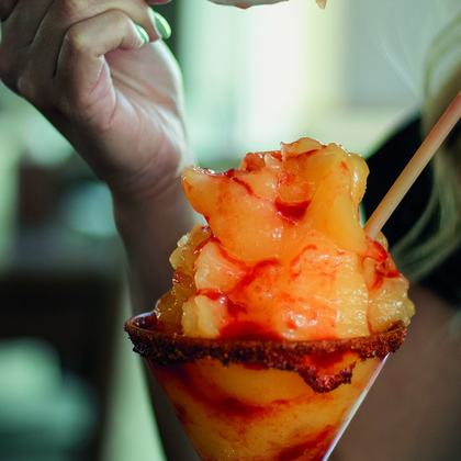 Margarita de mango con chamoy